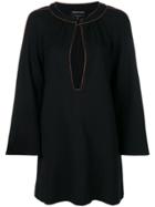 Vanessa Seward Flared Keyhole Dress - Black