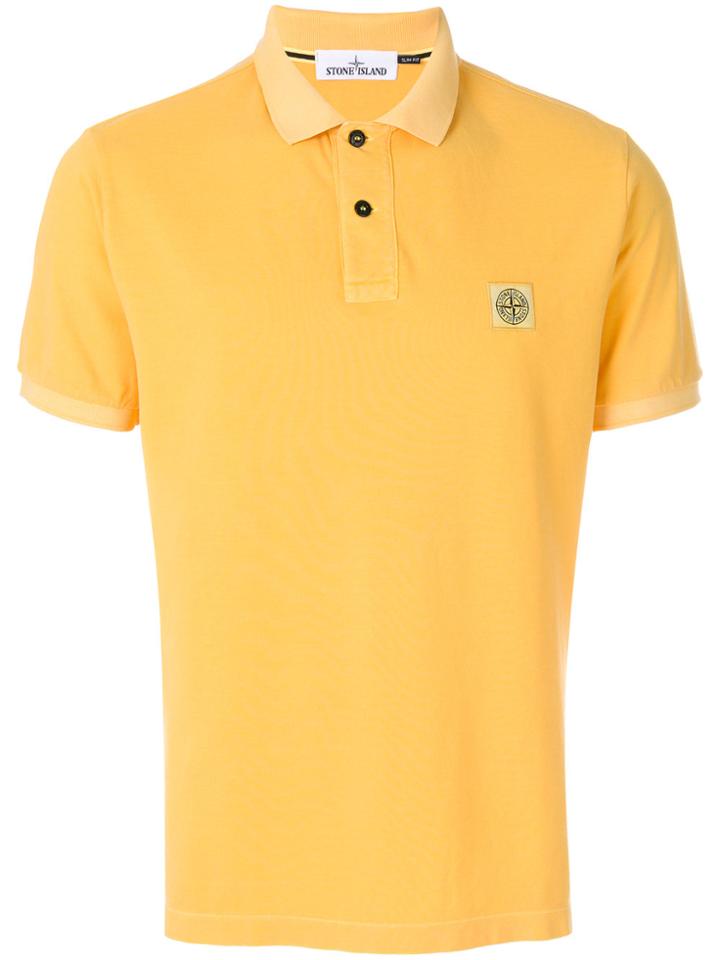 Stone Island Logo Patch Polo Shirt - Yellow & Orange