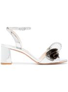 Sophia Webster Silver Soleil 60 Cutout Ruffle Leather Sandals -