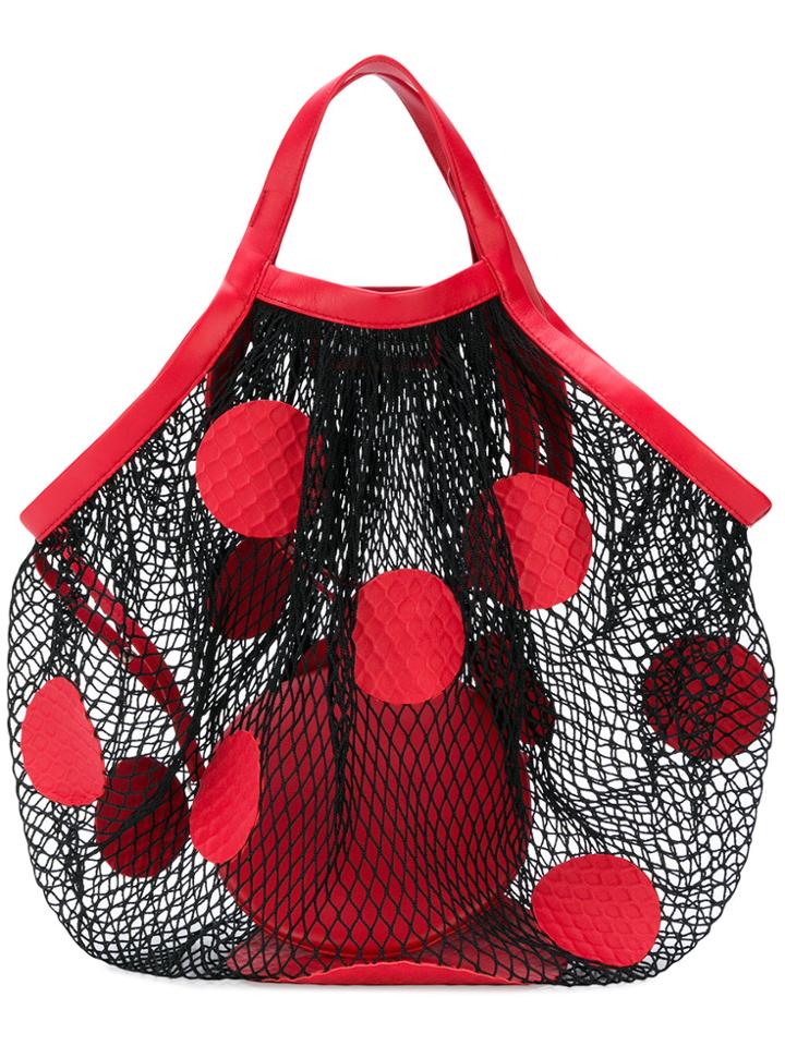 Maison Margiela Polka Dotted Mesh Tote Bag - Black