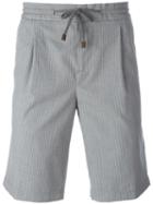 Brunello Cucinelli Pleated Detail Shorts, Men's, Size: 52, Grey, Cotton/acetate/cupro