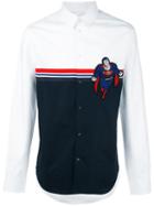 Iceberg Superman Stripes Shirt, Men's, Size: Small, White, Cotton