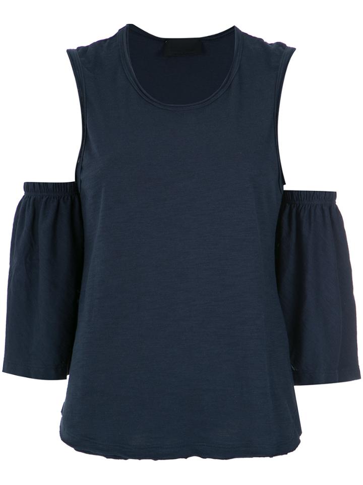 Andrea Bogosian Cold Shoulder Top - Blue