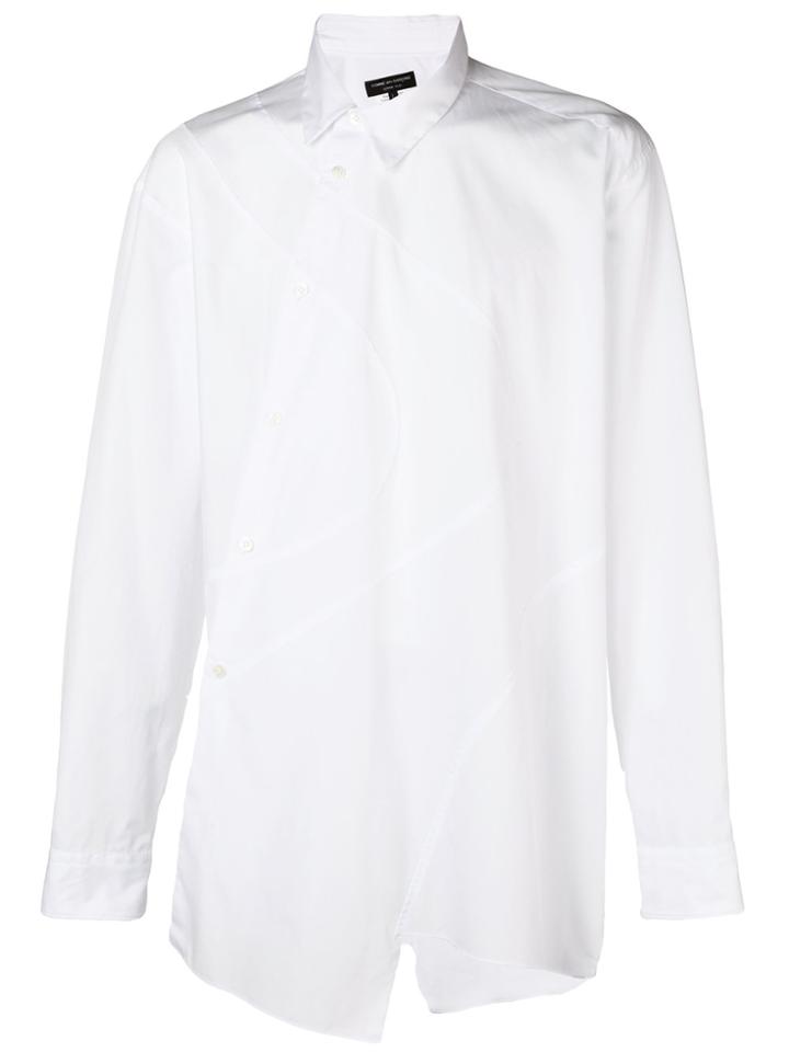 Comme Des Garçons Homme Plus Swirly Patterned Asymmetric Shirt - White