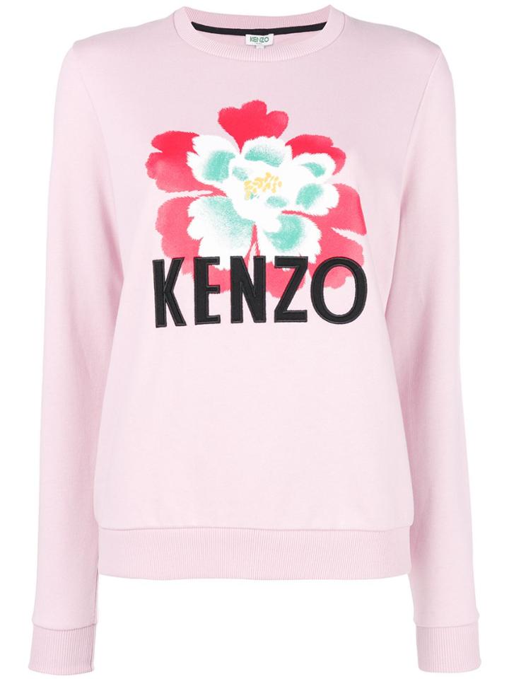 Kenzo Floral Motif Sweatshirt - Pink & Purple