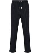 Eleventy - Pinstriped Drawstring Trousers - Men - Cotton/virgin Wool - S, Blue, Cotton/virgin Wool