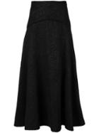 Lanvin Marbled Effect Skirt, Women's, Size: 38, Black, Wool/polyamide/silk/cotton