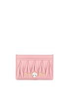 Miu Miu Matelassé Leather Cardholder - Pink