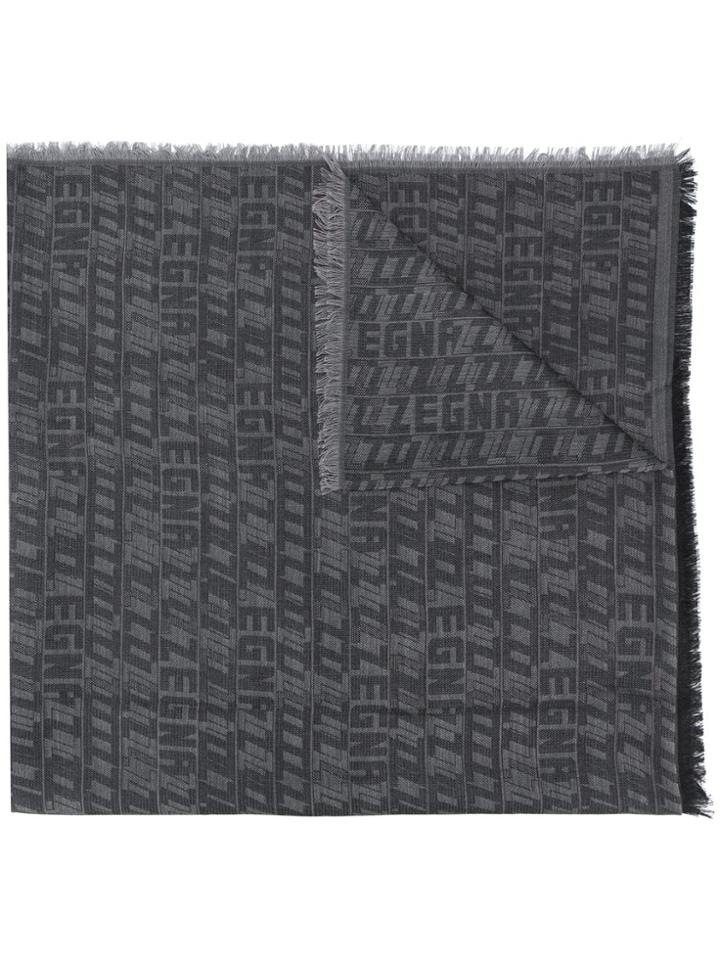 Z Zegna Raw Edge Scarf - Grey