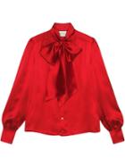 Gucci Pussy-bow Neck Blouse - Red