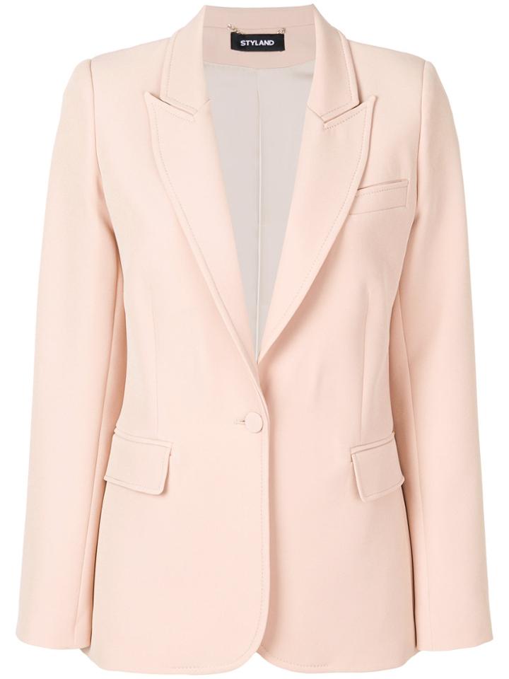 Styland Button Blazer - Nude & Neutrals