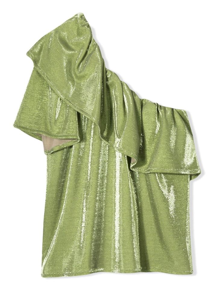 Touriste Teen One-shoulder Single Sleeve Top - Green