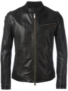 Dondup Banded Collar Jacket, Men's, Size: 50, Black, Lamb Skin/polyester
