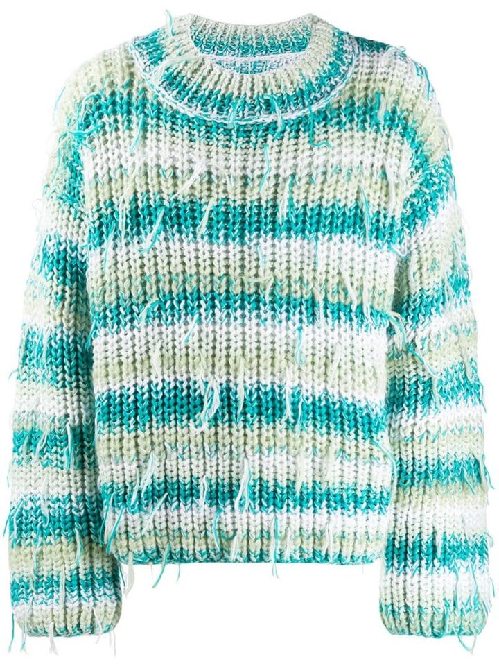 Maison Margiela Oversized Striped Sweater - Blue