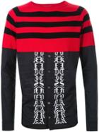 Christian Dada Striped Panel Sweater
