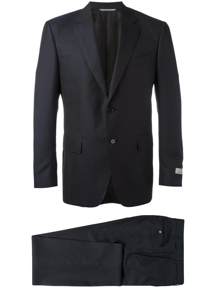 Canali Regular Fit Two-piece Suit, Men's, Size: 56, Blue, Cupro/wool/silk