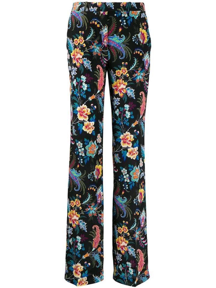Etro Floral Print Palazzo Pants - Black