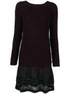Moschino Ribbed Knit Dress - Pink & Purple