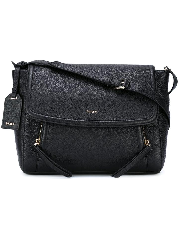 Dkny Flap Crossbody Bag, Women's, Black, Calf Leather