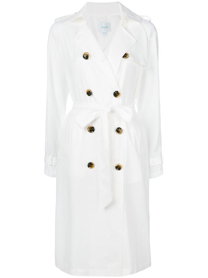 Jovonna Double Breasted Trench Coat - White