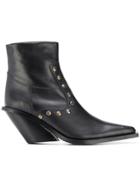 Gia Couture Studded Ankle Boots - Black