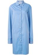 Delada - Long Striped Shirt - Women - Cotton/polyester - 3, Blue, Cotton/polyester