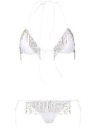 Oseree Fringed Two-piece Bikini - White
