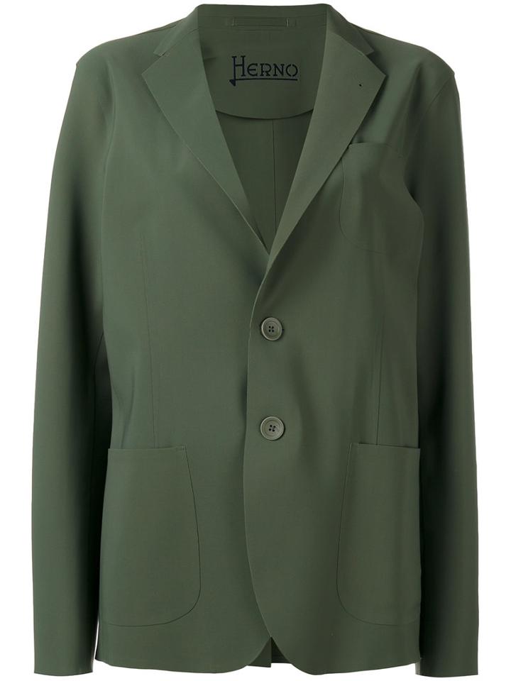 Herno - Single Patch Pocket Blazer - Men - Nylon/spandex/elastane - 46, Green, Nylon/spandex/elastane