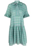 Sofie Sol Studio Check-print Ruffled Dress - Green