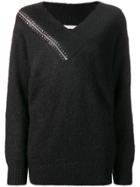 Christopher Kane Shoulder Zip Knit Sweater - Black