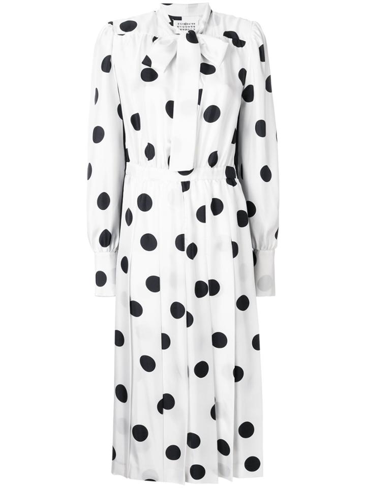 Maison Margiela Polka Dot Shirt Dress - White