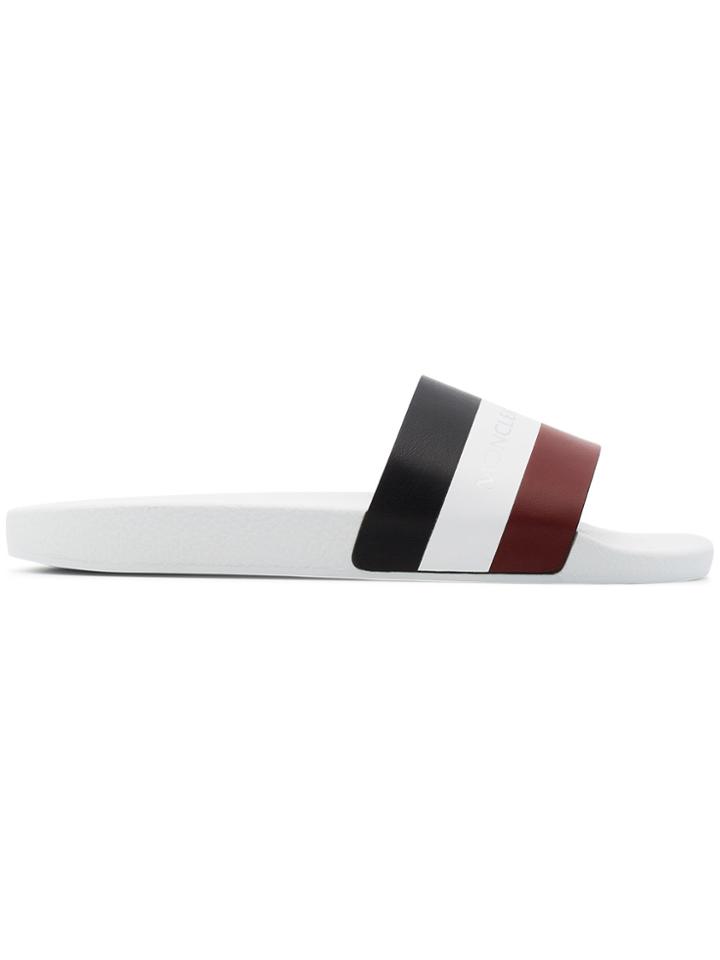 Moncler Basile Tricolour Slides - White