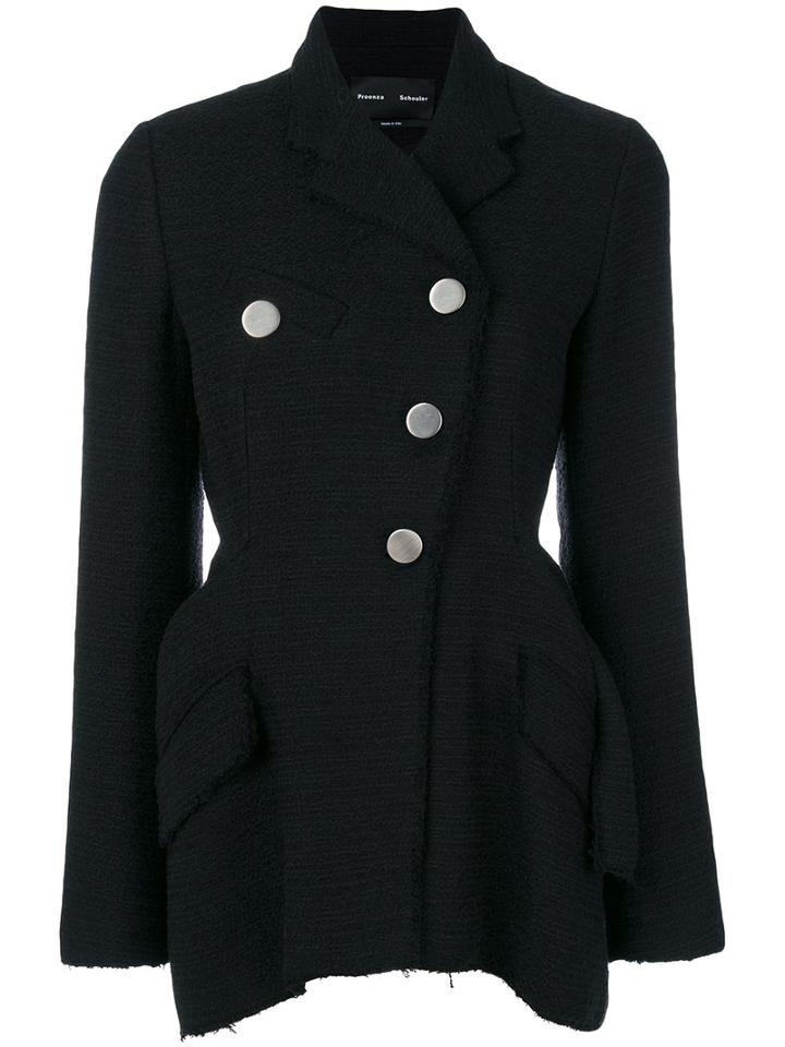 Proenza Schouler - Asymmetrical Tweed Jacket - Women - Cotton/acrylic/polyamide/viscose - 8, Black, Cotton/acrylic/polyamide/viscose