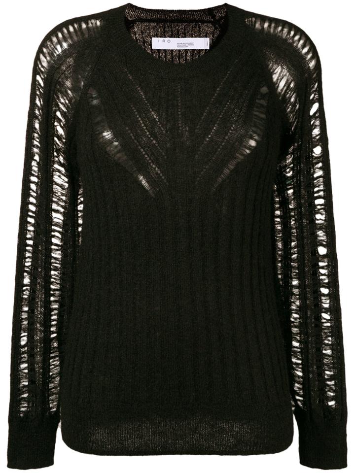 Iro Loose Knit Sheer Sweater - Black