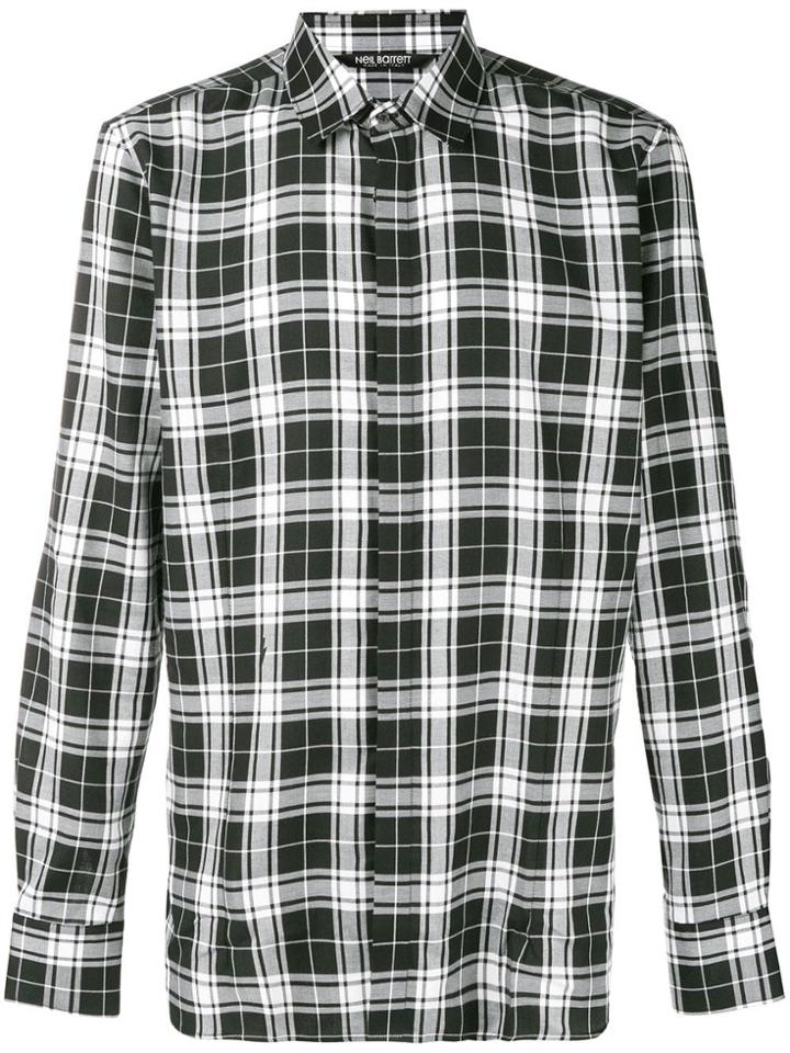 Neil Barrett Tartan Pattern Shirt - Black