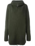 Haider Ackermann Long Zipped Cardigan, Women's, Size: Small, Green, Virgin Wool