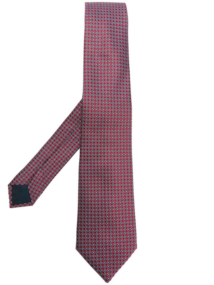 Lanvin Circle Pattern Tie - Red