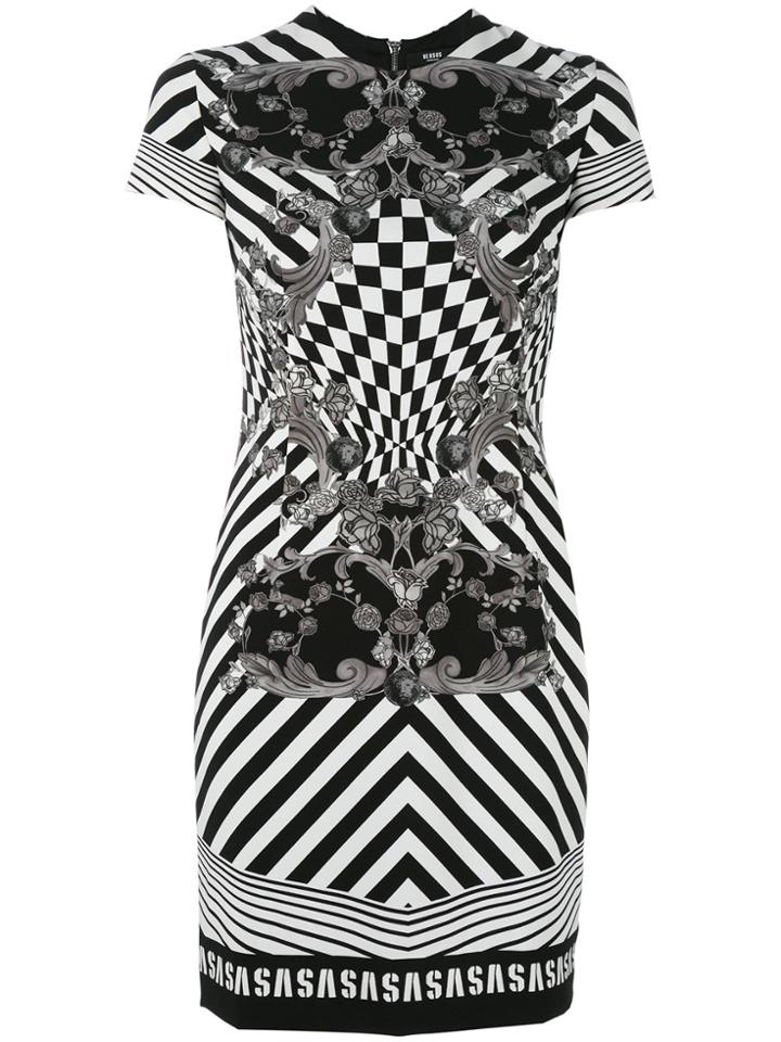 Versus Optical Illusion Logo Band Dress - Black