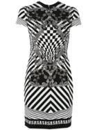 Versus Optical Illusion Logo Band Dress - Black