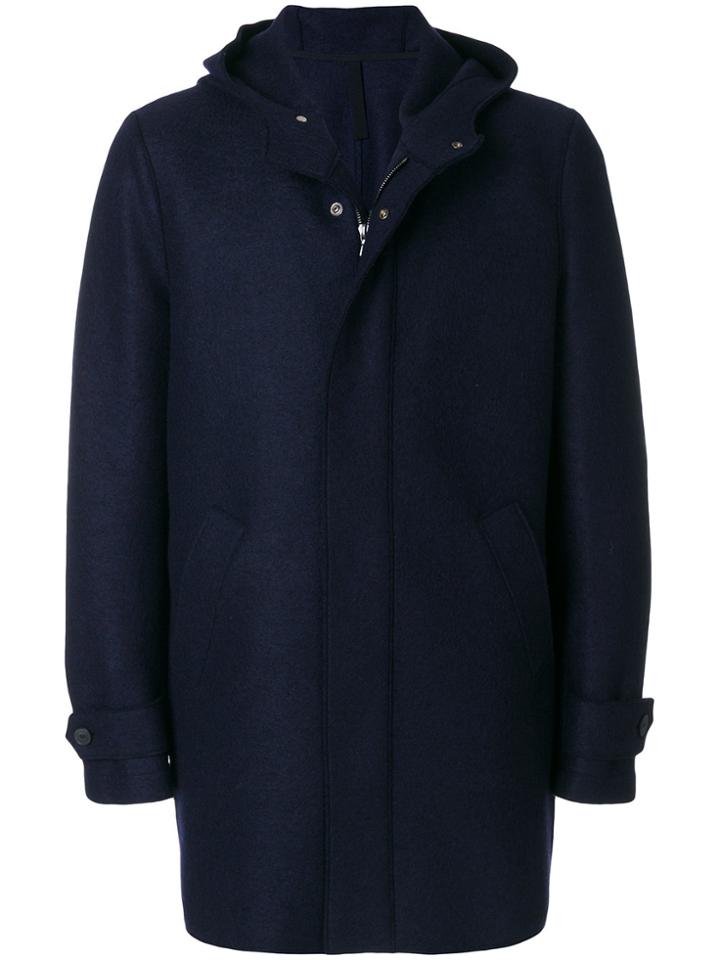 Harris Wharf London Concealed Front Coat - Blue