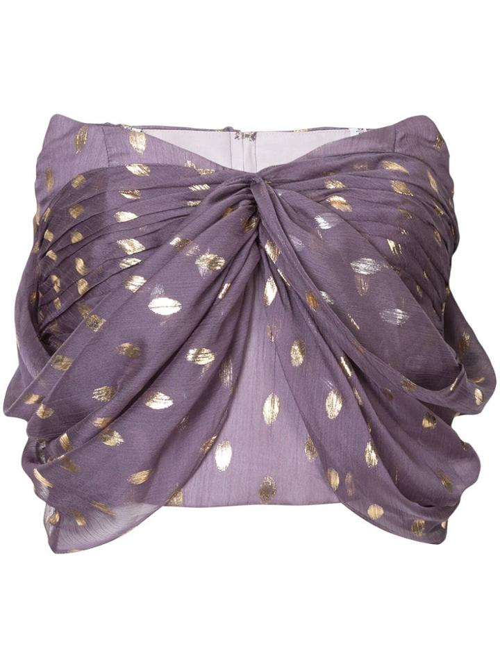 Bambah Polka-dot Strapless Top - Purple