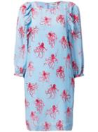 Essentiel Antwerp - Octopus Print Shift Dress - Women - Silk/viscose - 40, Blue, Silk/viscose