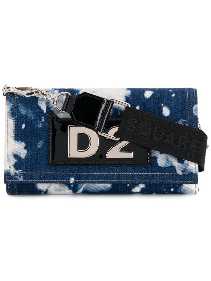 Dsquared2 Bleach Denim Clutch Bag - Blue