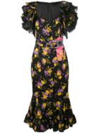 Dolce & Gabbana - Floral Print Dress - Women - Silk/spandex/elastane - 46, Women's, Black, Silk/spandex/elastane