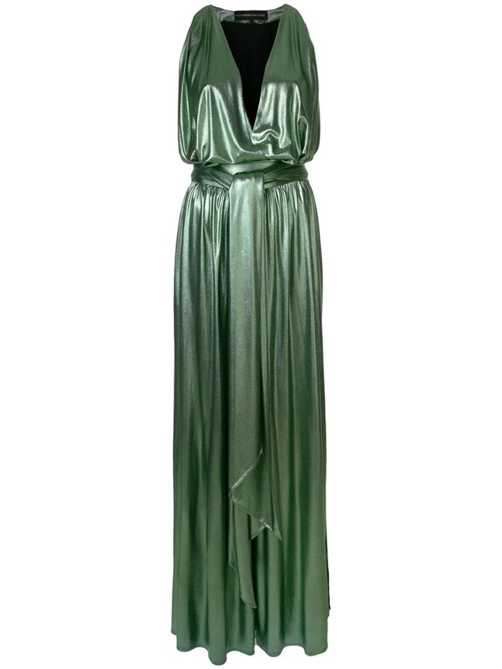 Alexandre Vauthier Plunge Neck Gown - Green