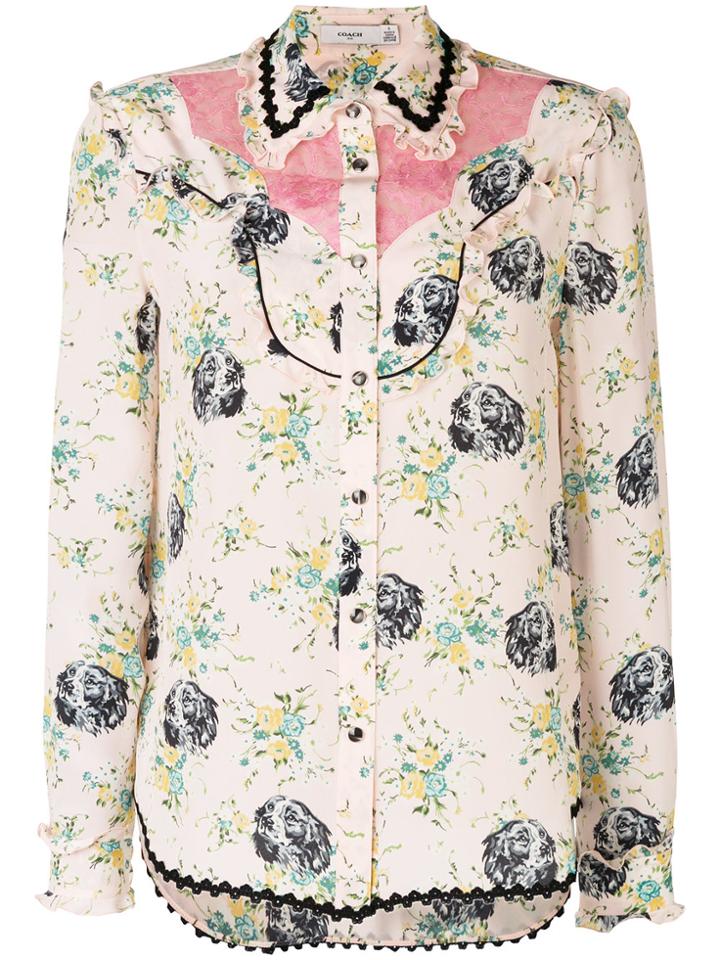 Coach Printed Blouse - Pink & Purple