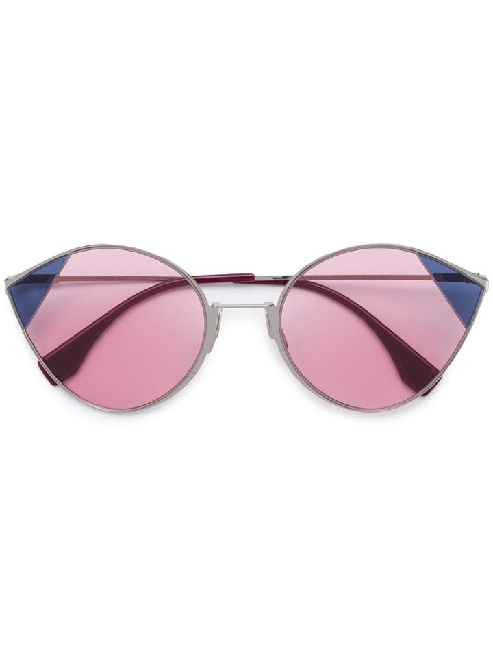 Fendi Eyewear Cut-eye Sunglasses - Silver