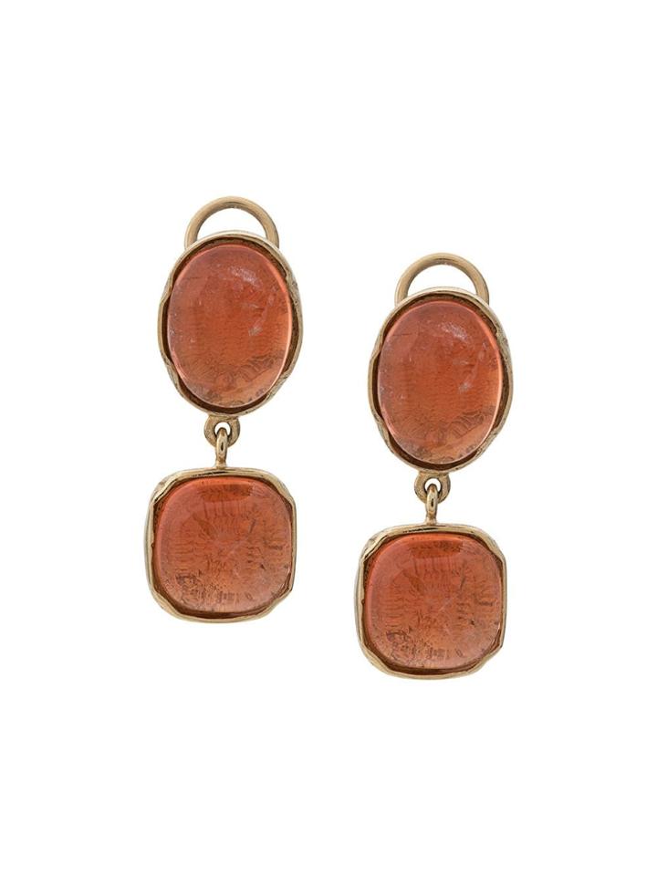 Goossens Square Drop Earrings - Pink