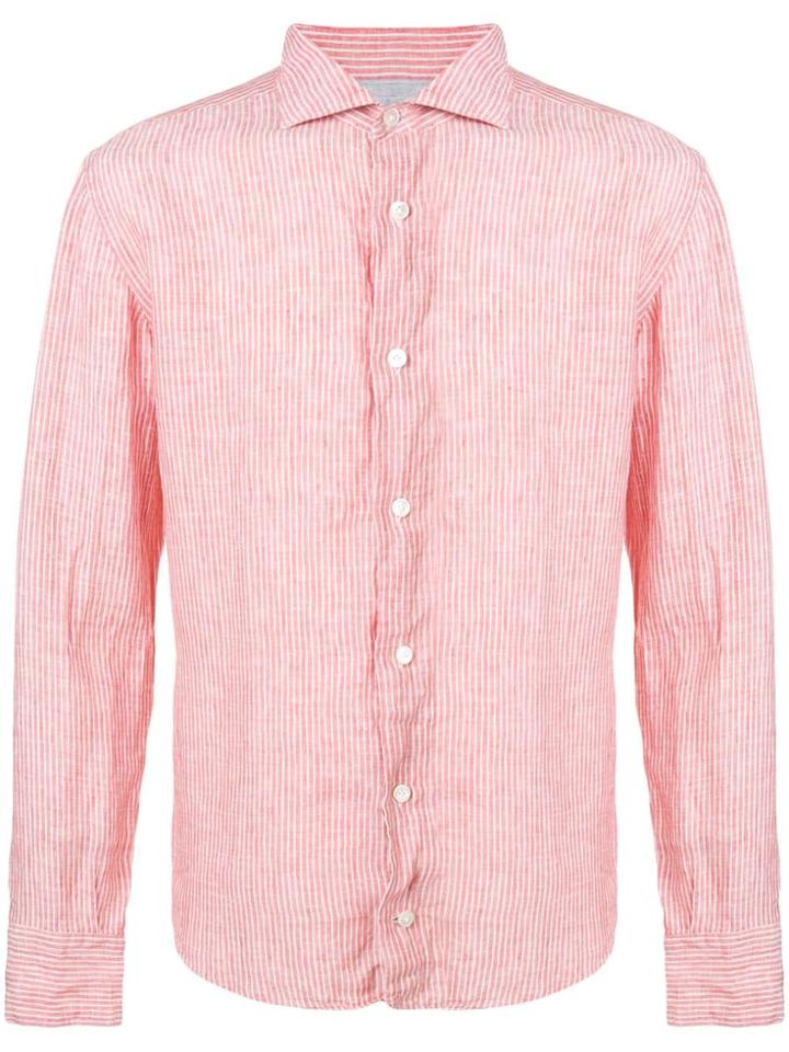 Eleventy Striped Shirt - Red