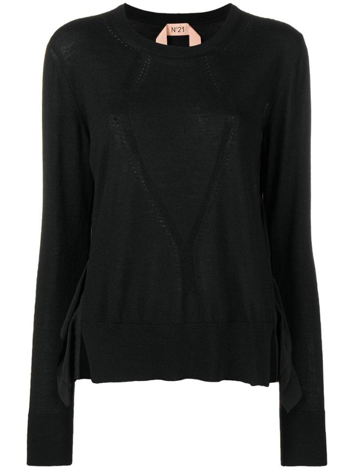 No21 Ruffle Back Sweater - Black